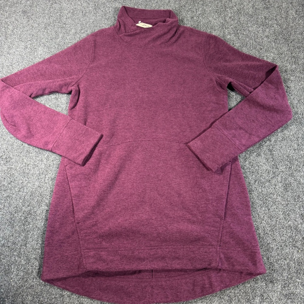 NWT Duluth Trading Co Women Fleece Funnel Neck Tunic Sweatshirt Thumbhole S